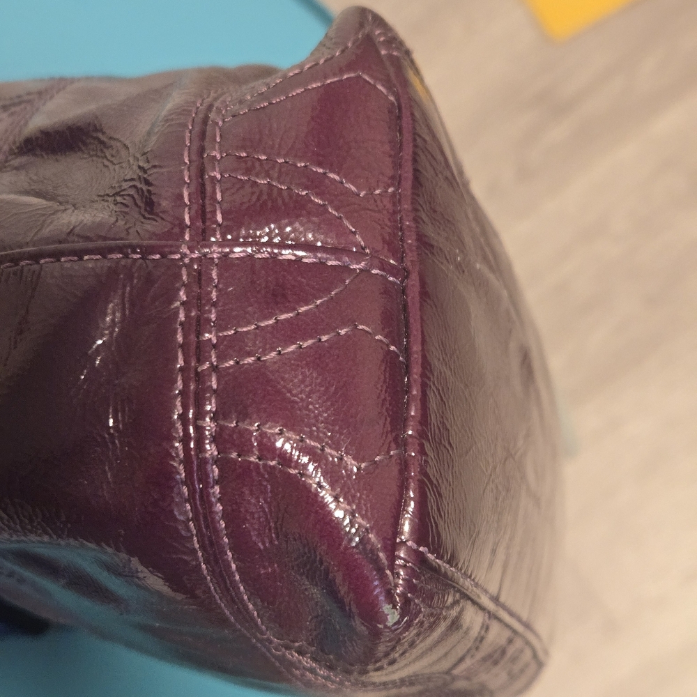 Coach Deep Purple Leather Tote - Picture 11 of 17